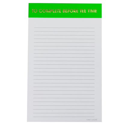 To Complete Before Tee Time - Lined Notepad