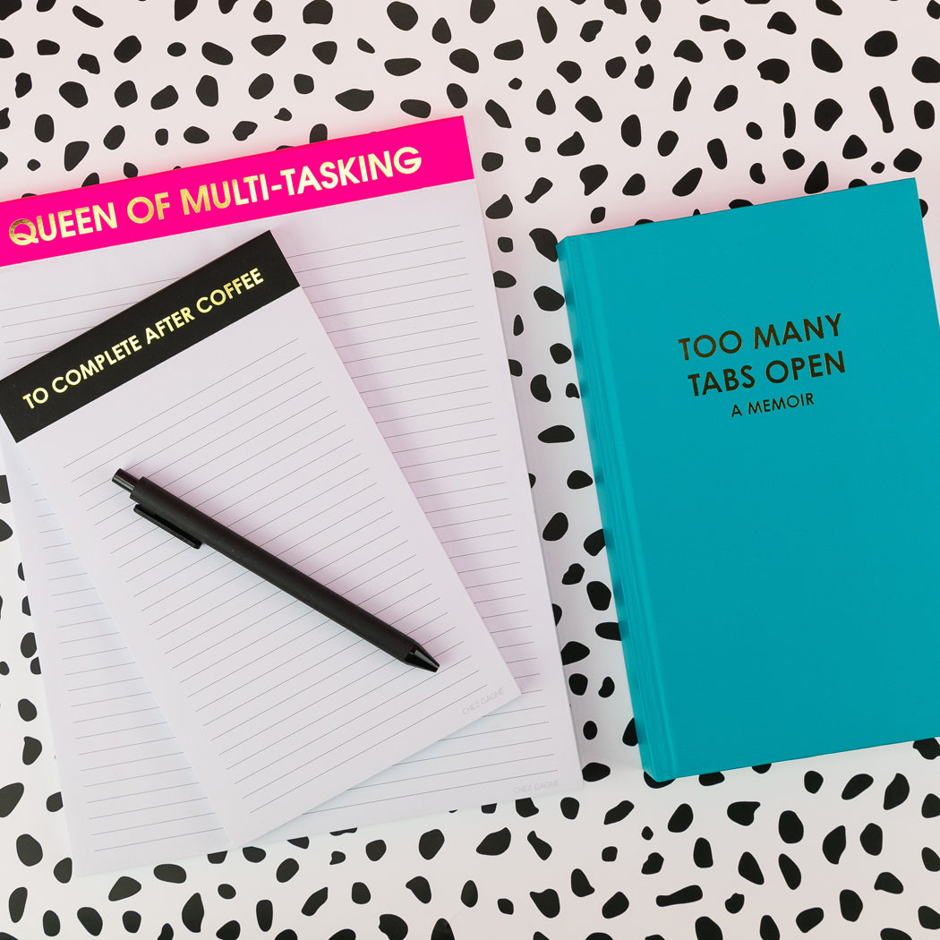 Too Many Tabs Open (a memoir) - Bright Teal Hardcover Journal