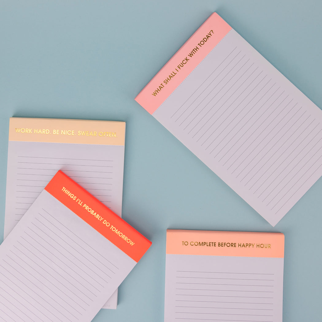 Work Hard Be Nice Swear Often- Lined Notepad