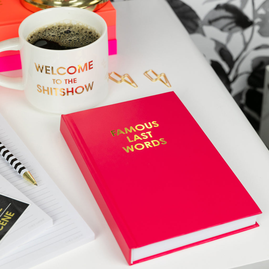 Famous Last Words - Deep Red Hardcover Journal