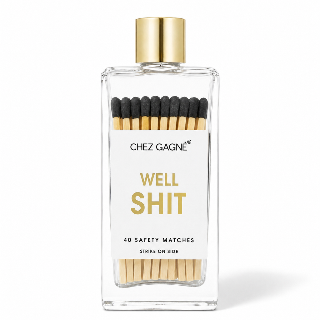 Well, Shit - Glass Bottle Safety Matches - Black Tips