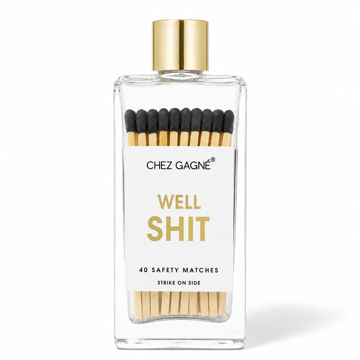 Well, Shit - Glass Bottle Safety Matches - Black Tips