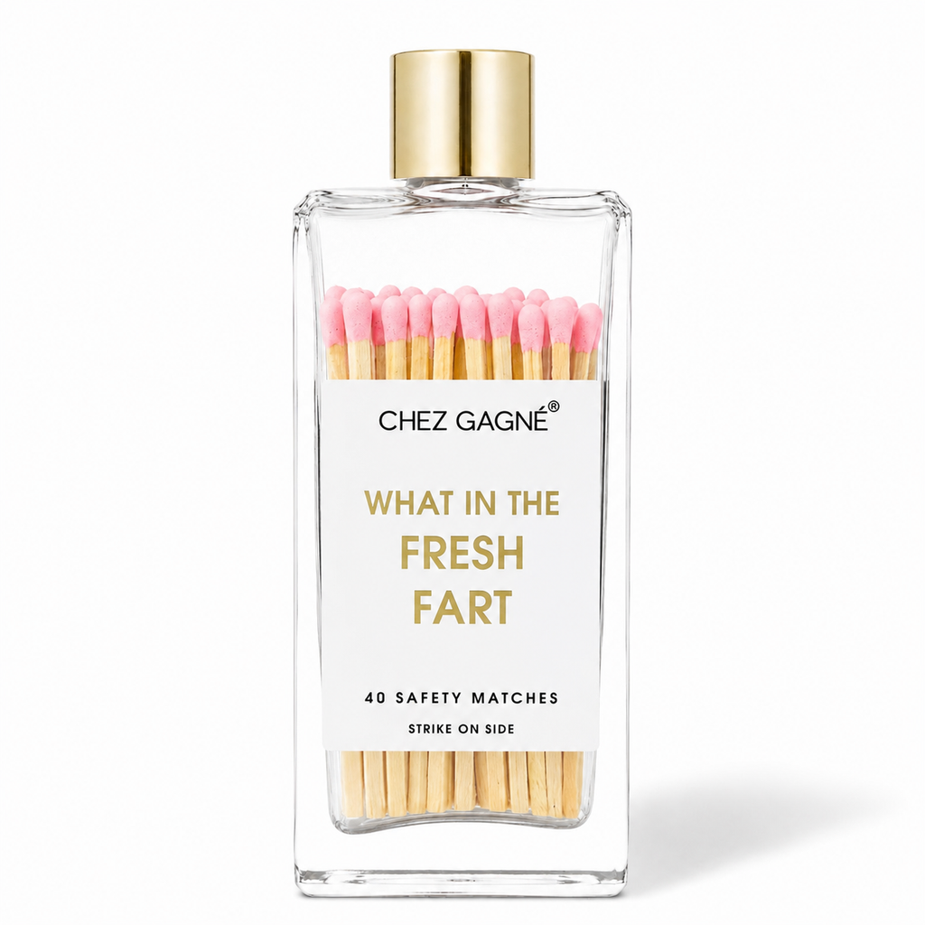 What In The Fresh Fart - Glass Bottle Safety Matches - Light Pink