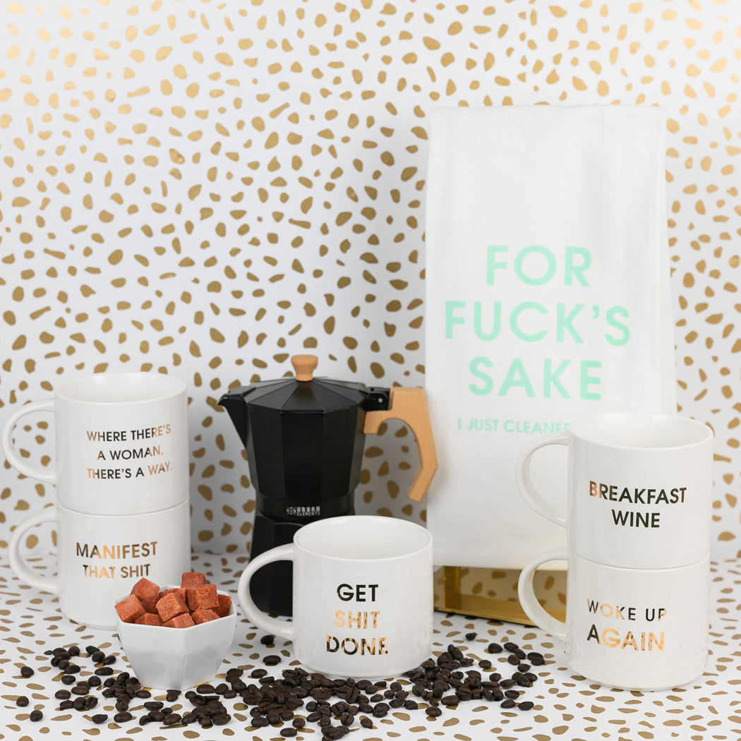 Woke Up Again - Gold Foil Metallic Mug