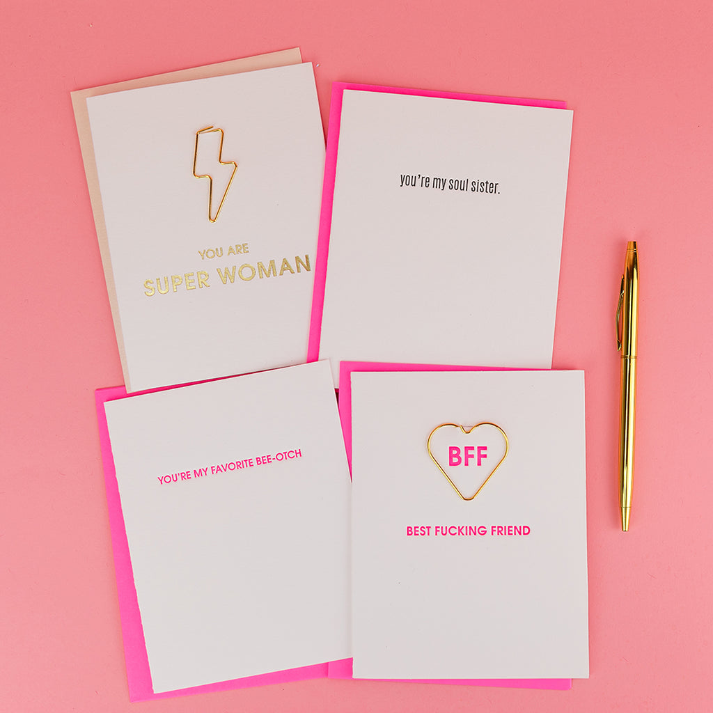 Best Fucking Friend - Paper Clip Letterpress Card