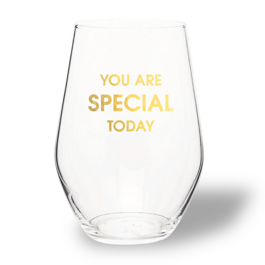 You Are Special Today - Gold Foil Stemless Wine Glass