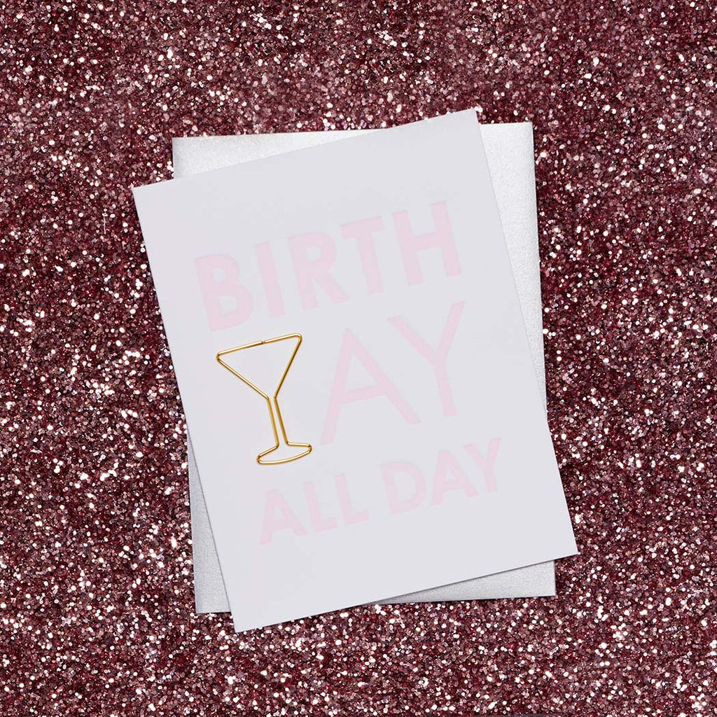 Birth Yay All Day - Paper Clip Letterpress Card