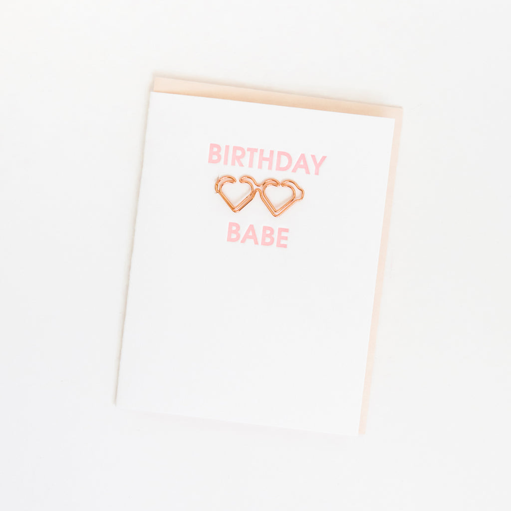 Birthday Babe Sunnies - Paper Clip Letterpress Card