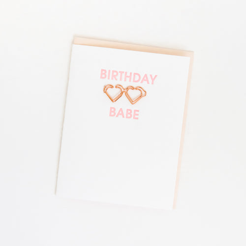 Birthday Babe Sunnies - Paper Clip Letterpress Card