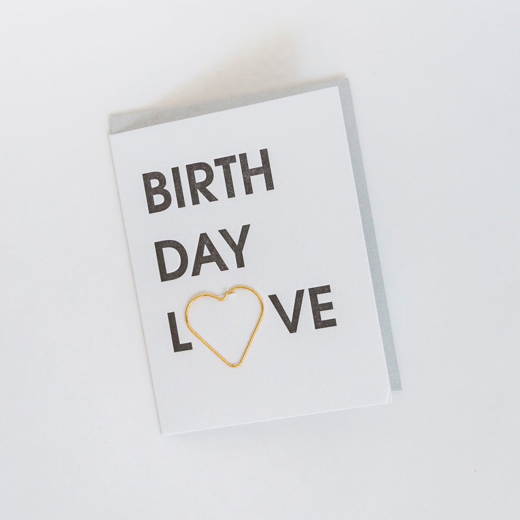Birthday Love - Paper Clip Letterpress Card