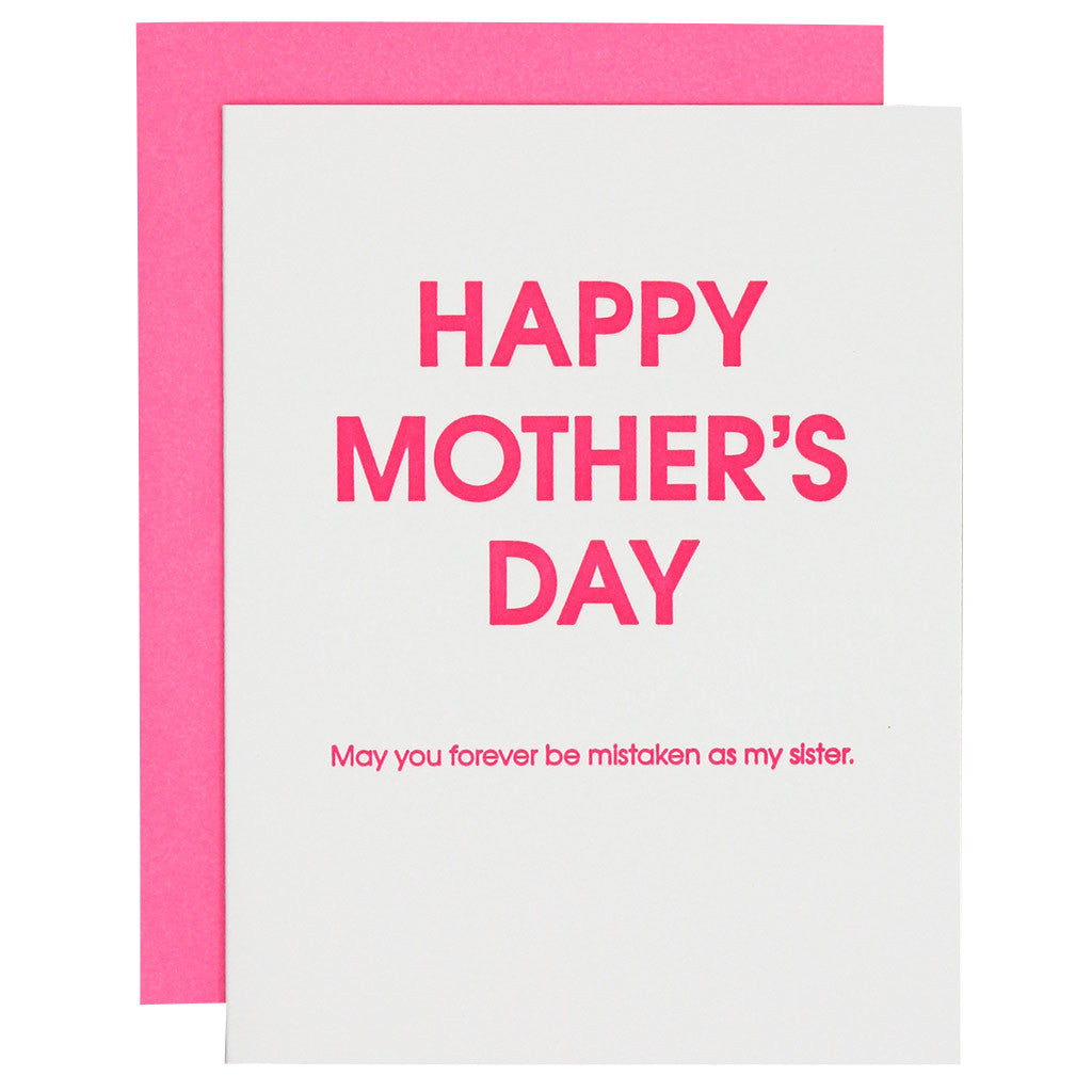 Happy Mother's Day Mistaken Sister Letterpress Card