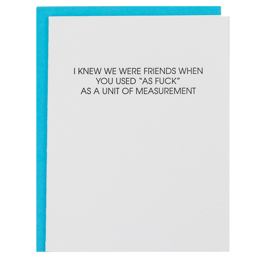 Fuck As A Unit of Measurement - Letterpress Card