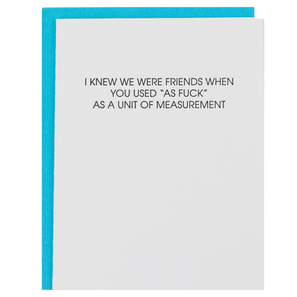 Fuck As A Unit of Measurement - Letterpress Card