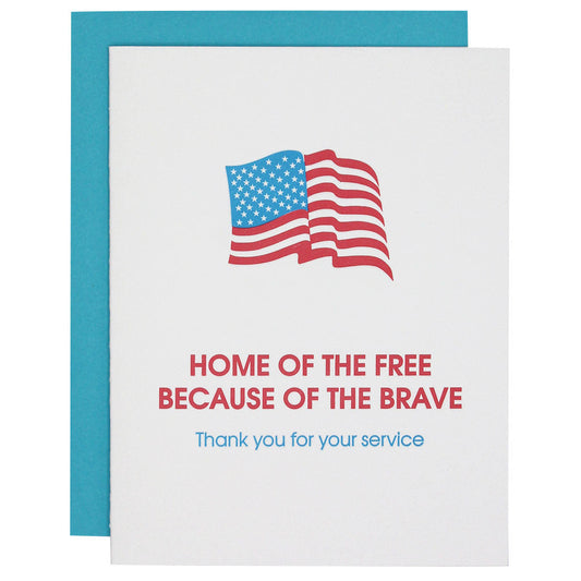 Home of the Free Paper Clip Letterpress Card