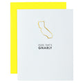 Dude That's Gnarly California Paper Clip Letterpress Card