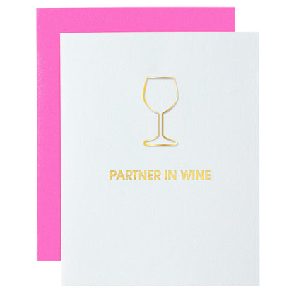 Partner in Wine - Paper Clip Letterpress Card