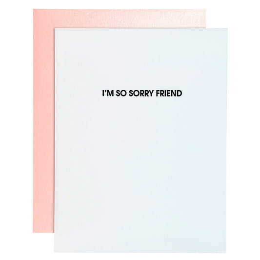 I'm So Sorry Friend Letterpress Card Photo