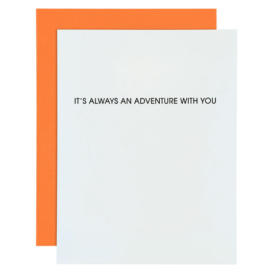 Always An Adventure With You Letterpress Card