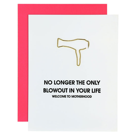 Motherhood Blowout Paper Clip Letterpress Card