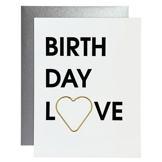 Birthday Love Paper Clip Letterpress Card