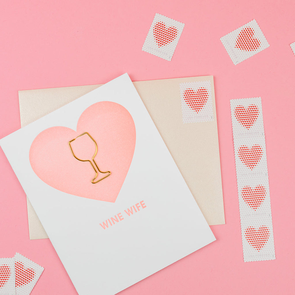 Wine Wife - Wine Paper Clip Letterpress Card