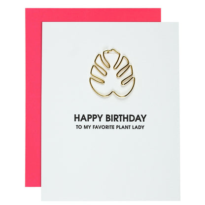 Happy Birthday Plant Lady - Paper Clip Letterpress Card