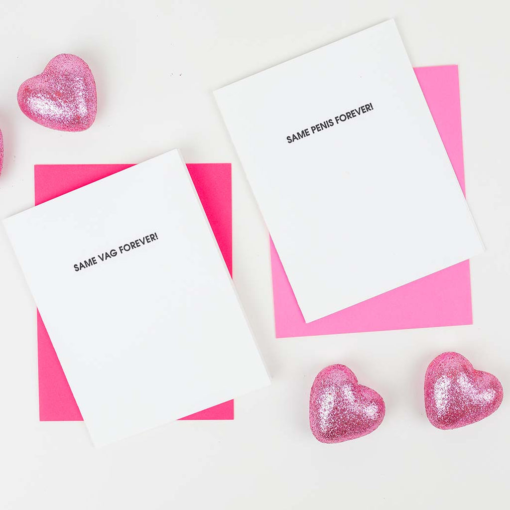Same Vag Forever - Funny Engagement Letterpress Card