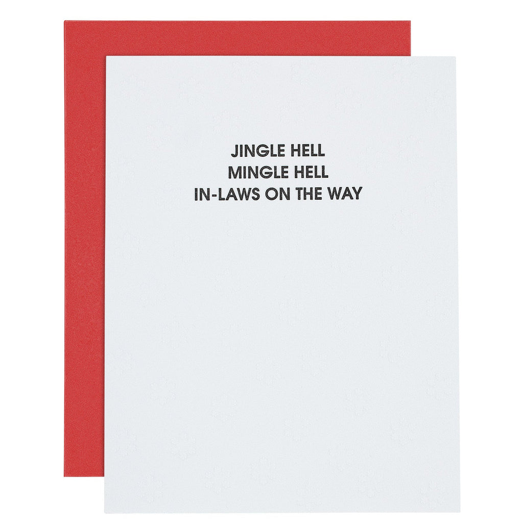 Jingle Hell, Mingle Hell, In-Laws On The Way - Letterpress Card