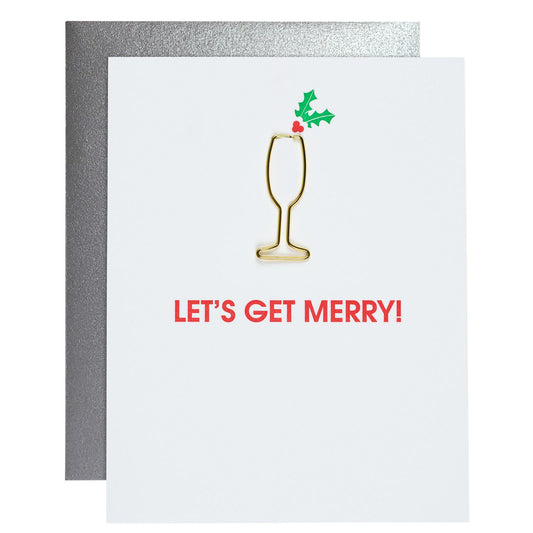 Let's Get Merry - Paper Clip Letterpress Card