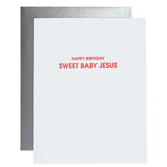 Happy Birthday Sweet Baby Jesus - Letterpress Card