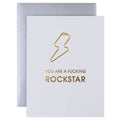 You are a Fucking Rockstar - Paper Clip Letterpress Card