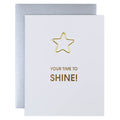 Your Time to Shine - Star Paper Clip Letterpress Card