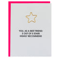 You, as a Best Friend 5 out of 5 Stars. Highly Recommend - Paper Clip Letterpress Card