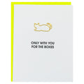 Only With You For the Boxes - Cat Paper Clip Letterpress Card