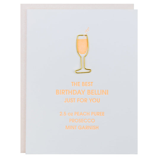 Best Birthday Bellini - Paper Clip Letterpress Card