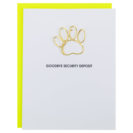 Goodbye Security Deposit - Paper Clip Letterpress Card