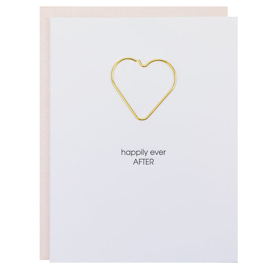 Happily Ever After - Heart Paperclip Letterpress Card