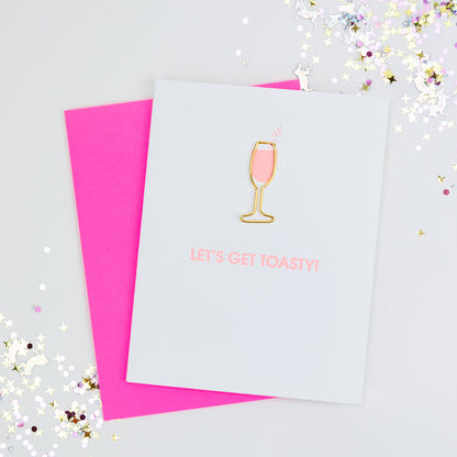 Let's Get Toasty - Paper Clip Letterpress Card