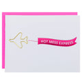 Hot Mess Express Airplane - Paper Clip Letterpress Card