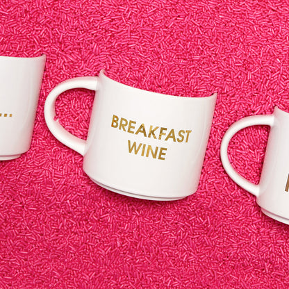 Breakfast Wine - Gold Foil Oversized Mug