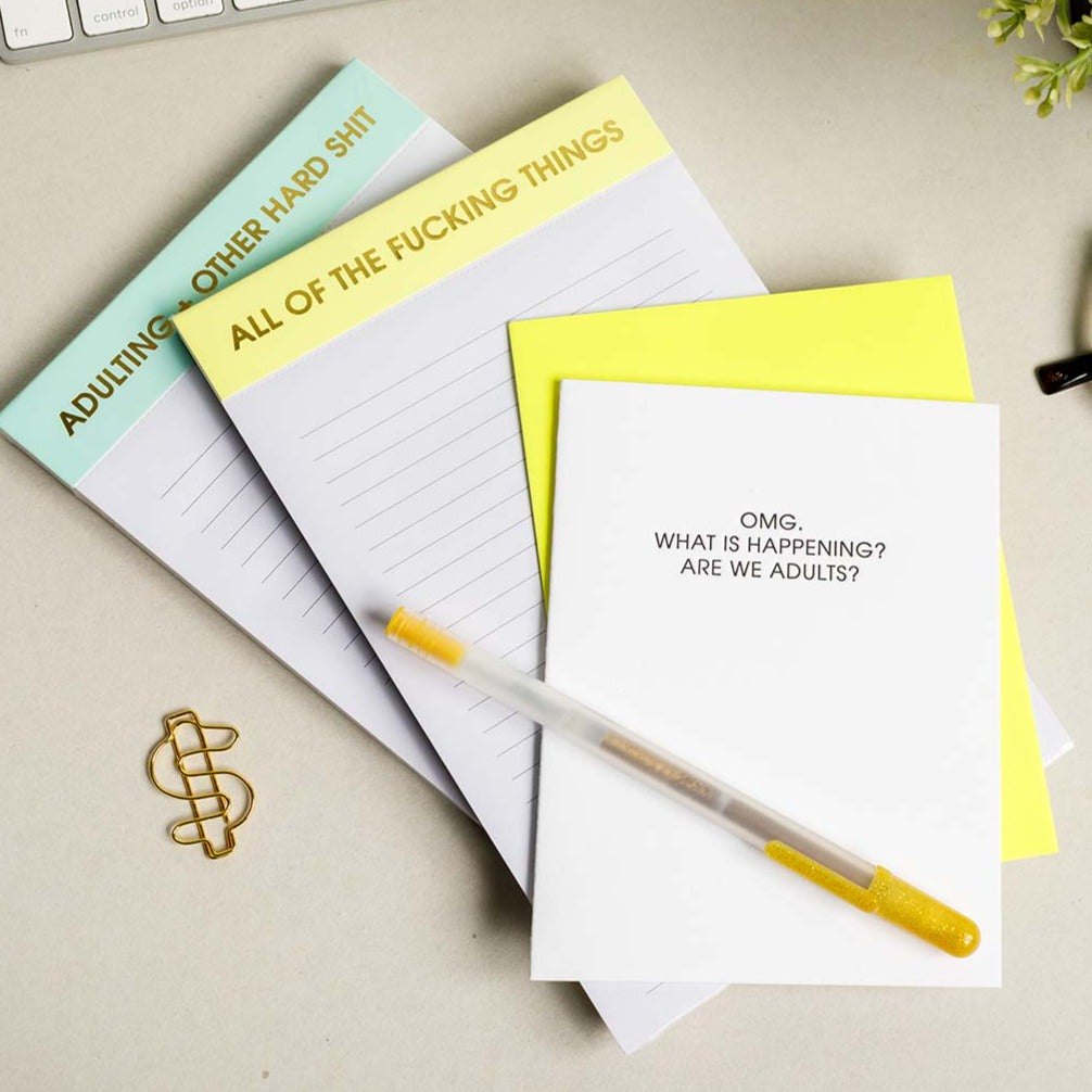 Adulting + Other Hard Shit - Lined Notepad
