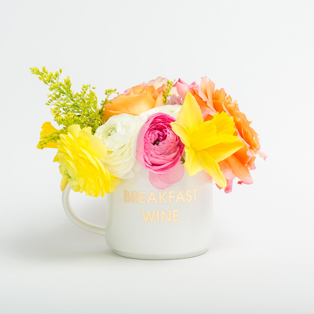 Breakfast Wine - Gold Foil Oversized Mug