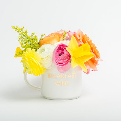 Breakfast Wine - Gold Foil Oversized Mug