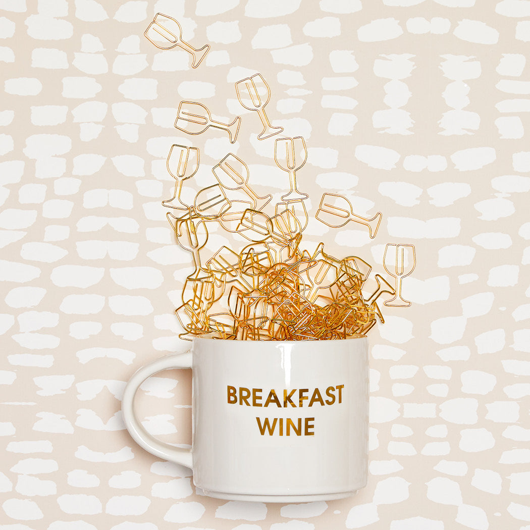 Breakfast Wine - Gold Foil Oversized Mug