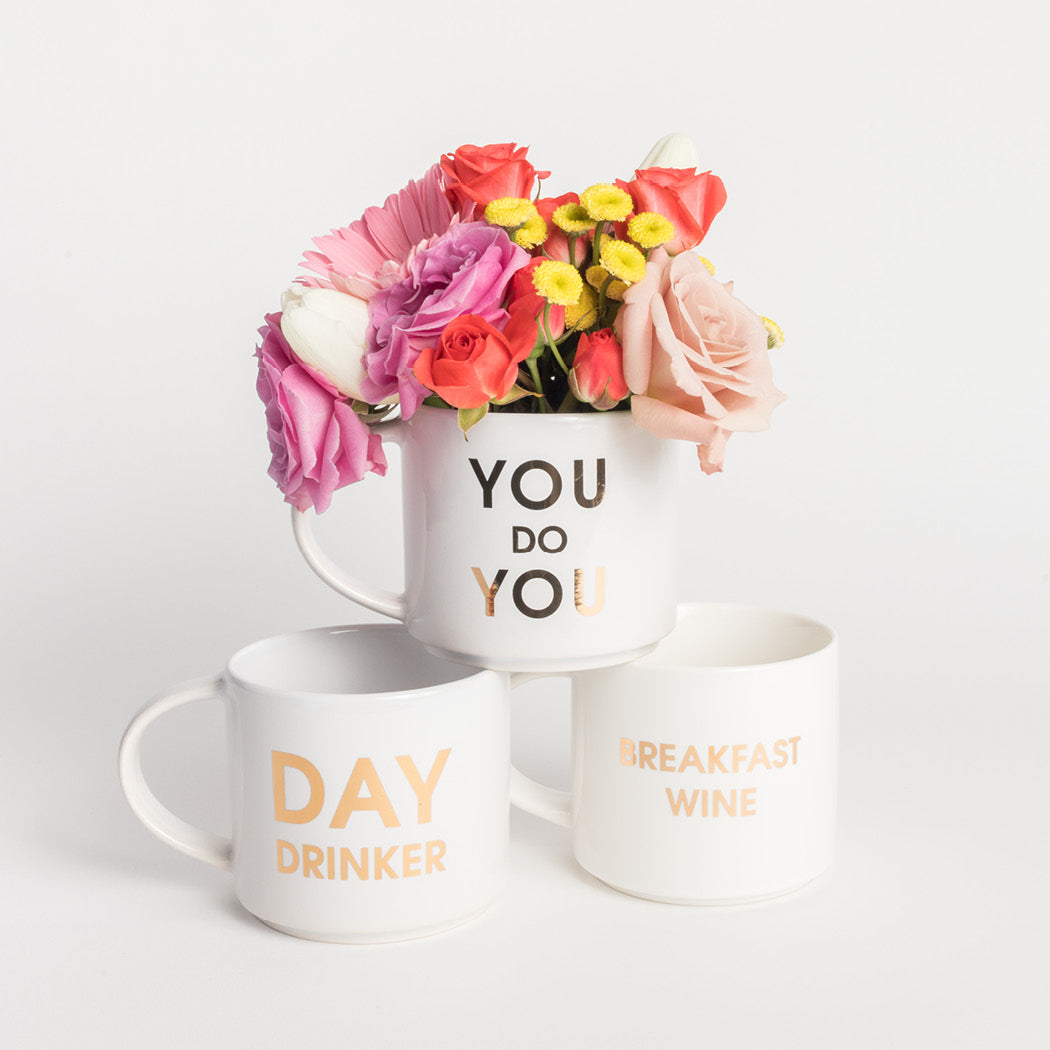 Breakfast Wine - Gold Foil Oversized Mug