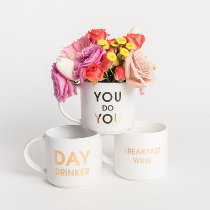 Breakfast Wine - Gold Foil Oversized Mug