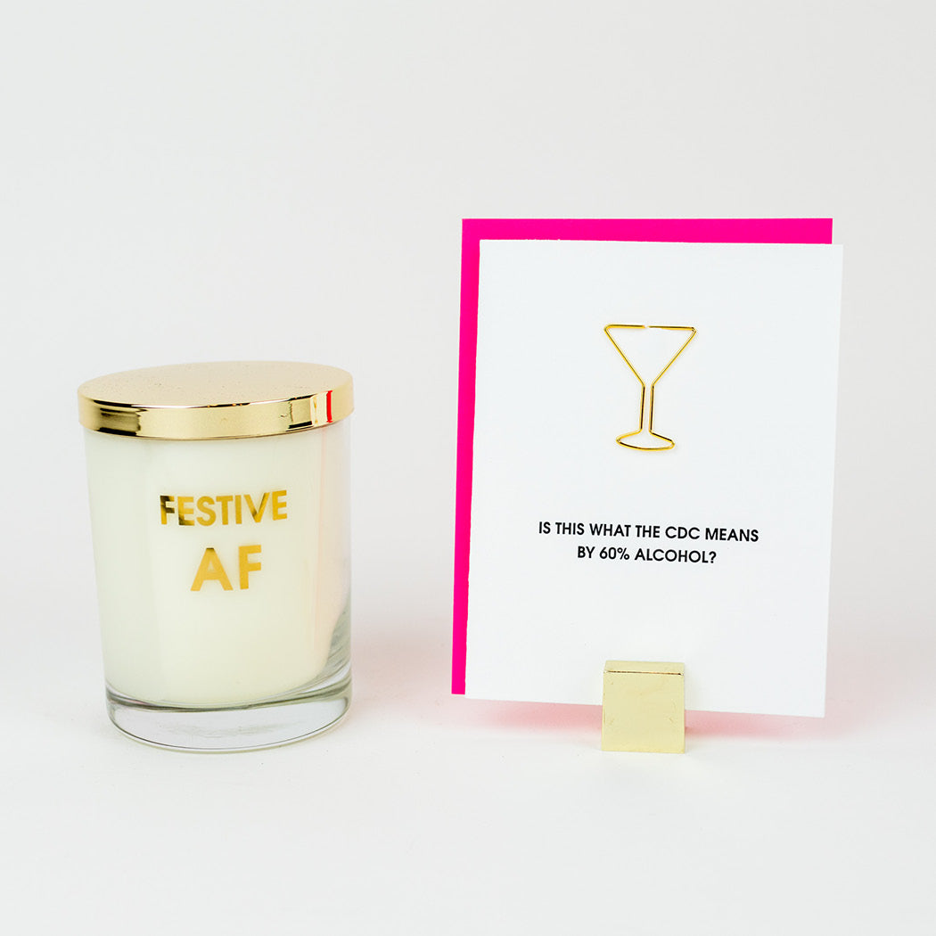 Is This What The CDC Means By 60% Alcohol? - Martini Paper Clip Letterpress Card
