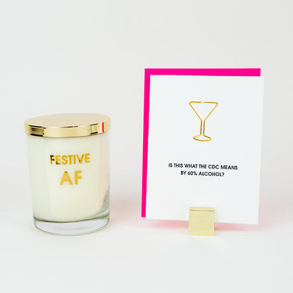 Is This What The CDC Means By 60% Alcohol? - Martini Paper Clip Letterpress Card