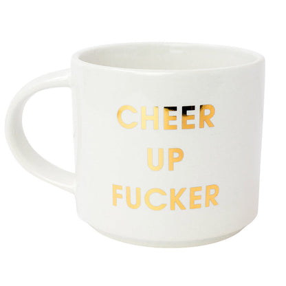 Chez Gagne Chez Gagné Cheer Up Fucker Gold Metallic Mug