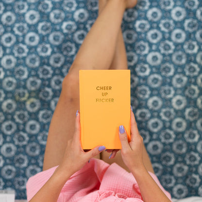 Cheer Up Fucker - Neon Tangerine Hardcover Journal